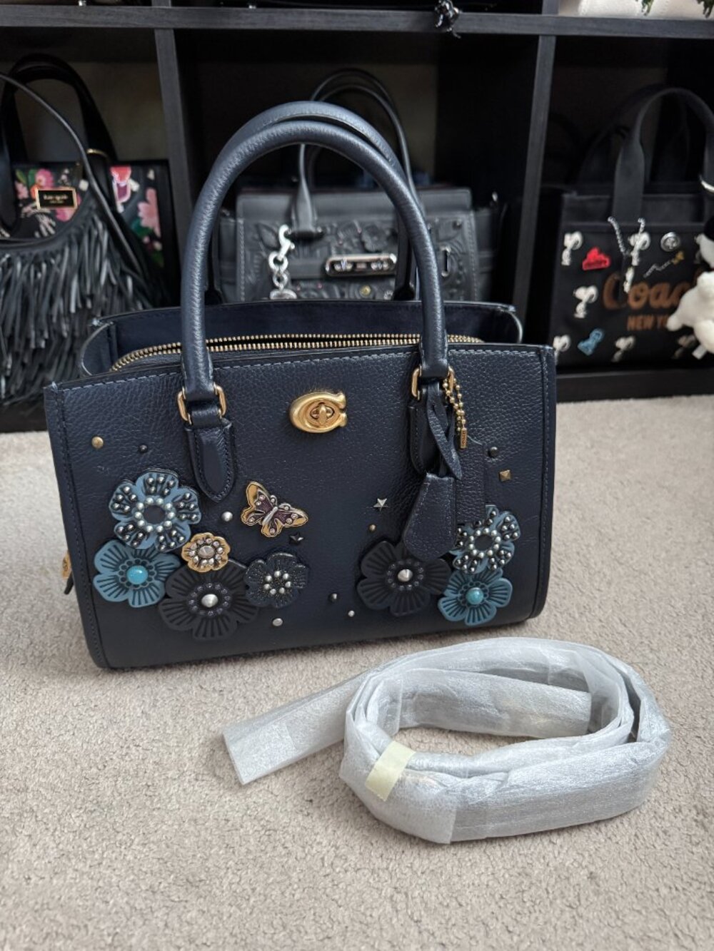 Coach Brooke Carryall 28 in Midnight Navy with Coach Create customization, EUC - Picture 13 of 13